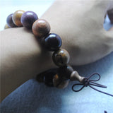 Men's Nature Wooden Bead Bracelets - Round Shape Multi Colors - 15MM Diameter