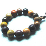 Men's Nature Wooden Bead Bracelets - Round Shape Multi Colors - 15MM Diameter