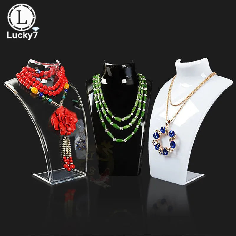 Acrylic Mannequin Necklace Jewelry Display Holder Pendant Earrings Stand