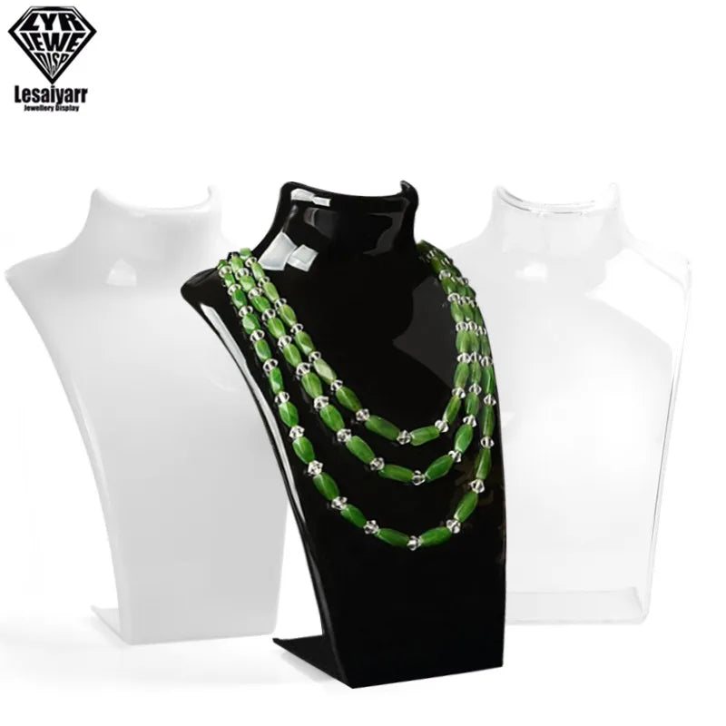 Acrylic Mannequin Necklace Jewelry Display Holder Pendant Earrings Shelf