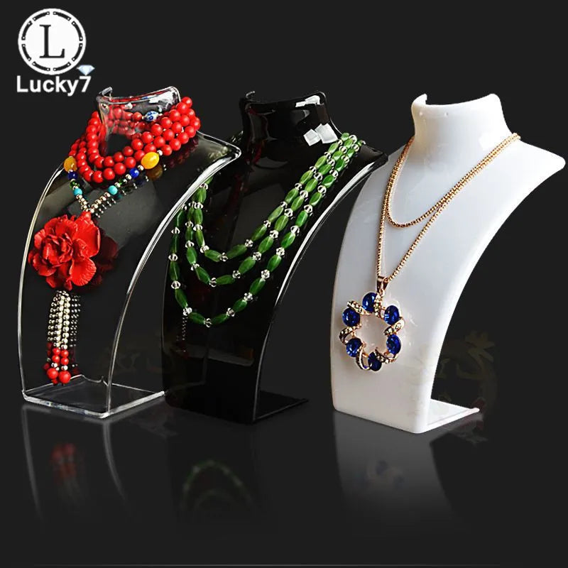 Acrylic Mannequin Necklace Jewelry Display Holder Pendant Earrings Stand