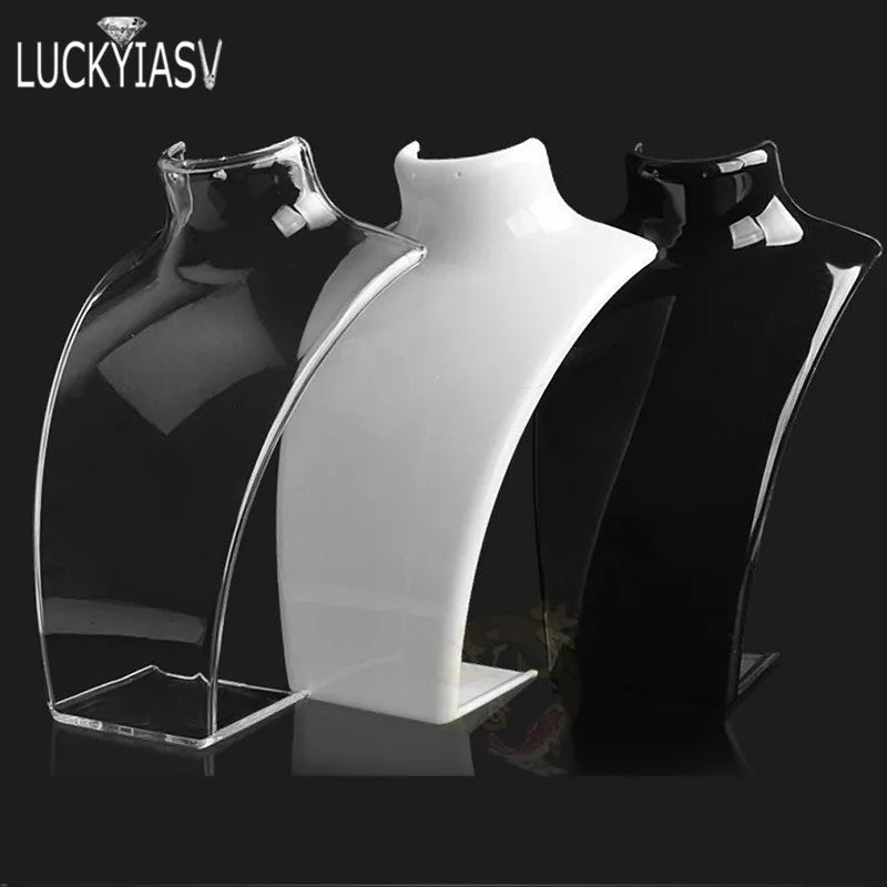 3 Colors Acrylic Mannequin Necklace Jewelry Display Holder