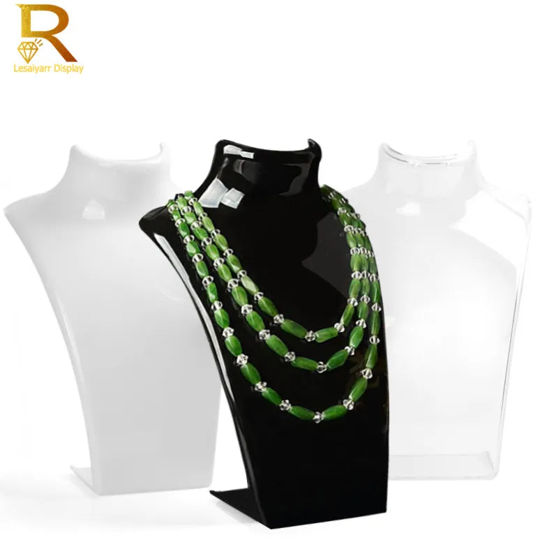 Acrylic Mannequin Necklace Jewelry Display Holder 3 Colors