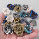 Natural Crystal Quartz Druzy Geode Necklace Pendant