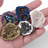 Natural Crystal Quartz Druzy Geode Necklace Pendant