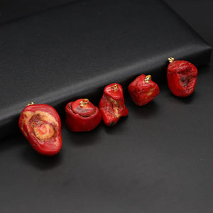 1PC Irregular Red Coral Bead Pendant Charms for DIY Jewerly Earrings Necklace