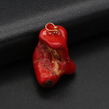 1PC Irregular Red Coral Bead Pendant Charms for DIY Jewerly Earrings Necklace