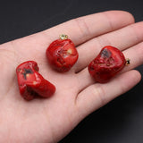 1PC Irregular Red Coral Bead Pendant Charms for DIY Jewerly Earrings Necklace