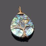 Abalone Shell Teardrop Pendant Mother of Pearl Necklace Jewelry