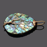 Abalone Shell Teardrop Pendant Mother of Pearl Necklace Jewelry