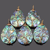 Abalone Shell Teardrop Pendant Mother of Pearl Necklace Jewelry