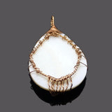 Abalone Shell Teardrop Pendant Mother of Pearl Necklace Jewelry