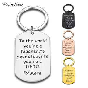 Personalized Teacher Key Chain Thank You Gift