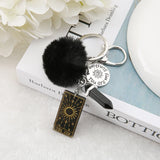 Sun Tarot Card Resin Keychain with Quartz Ball for Men Women