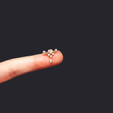 1PC L Shaped Stainless Steel Nose Studs Piercing Body Jewelry Colorful CZ Butter