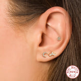 925 Silver Labret Tragus Earring Threaded Stud 18K Yellow Plated