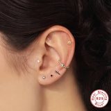 925 Silver Labret Tragus Earring Threaded Stud 18K Yellow Plated