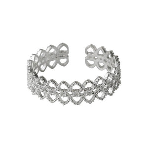 Hollow Heart Shaped Lace Ring Opening Jewelry