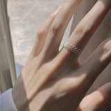 Hollow Heart Shaped Lace Ring Opening Jewelry