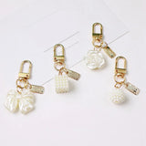 Light Pearl KeyChain Rose Flower Tassel Bag Decor Charm