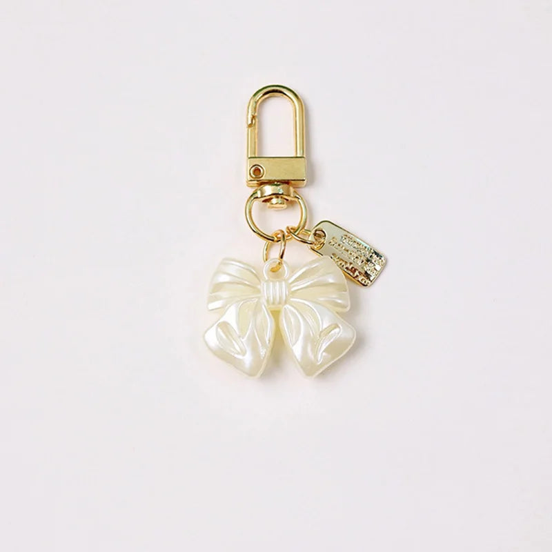 Light Pearl KeyChain Rose Flower Tassel Bag Decor Charm
