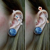 Long Barbell Industrial Piercing Crystal Ear Cartilage Stud Earring 14G