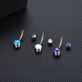 Titanium CZ & Opal Belly Button Ring Navel Earring