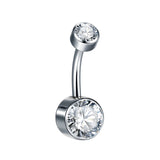 Titanium CZ & Opal Belly Button Ring Navel Earring