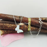 1PC/Lot Mixcolors Chain Butterfly Opal Pendant Necklace 8.6*14mm