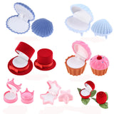 Velvet Jewelry Box Display Holder for Wedding Ring Earrings Necklace Bracelet