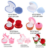 Velvet Jewelry Box Display Holder for Wedding Ring Earrings Necklace Bracelet