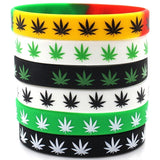 Maple Leaf Silicone Wristbands Unisex Waterproof Sports Rubber Band Bracelets
