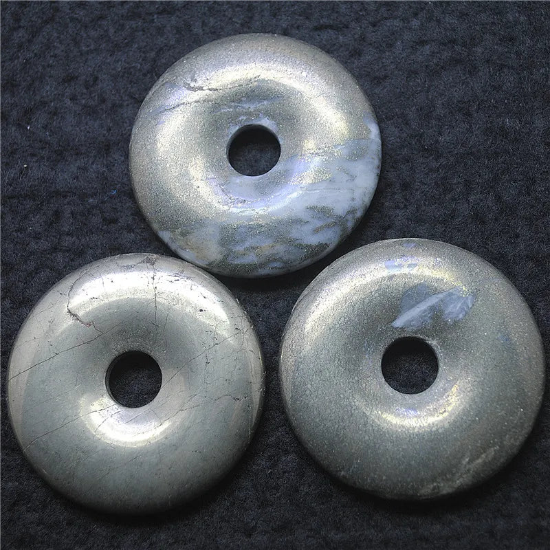 Men's Pyrite Mine Donut Shape Pendants 28MM 40MM 50MM