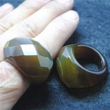 Men's Green Agate Stone Gemstone Ring - Various Colors