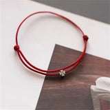 Four-leaf Clover Red Thread Charm Bracelet for Women Men