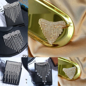 Mini Rhinestone Hair Claws with Tassel Lady Hairwear