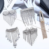 Mini Rhinestone Hair Claws with Tassel Lady Hairwear