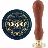 Moon Phase Wax Seal Stamp Earth 30mm Brass Head Wooden Handle for Invitations