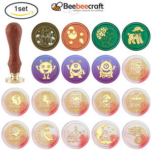 1PC Mushroom Wax Seal Stamp Squirrel Vintage 30mm Retro Removable Brass Head