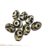 Natural Agate Copper Wire Inlay 10mm*13mm 3 EYES Dzi Beads