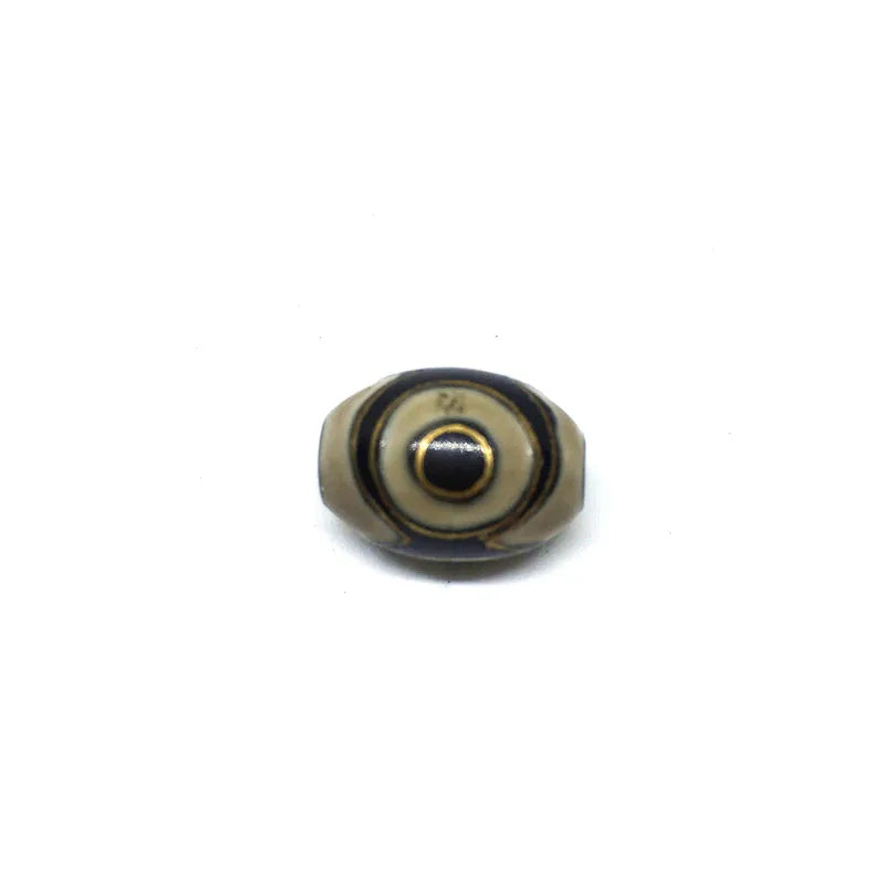 Natural Agate Copper Wire Inlay 10mm*13mm 3 EYES Dzi Beads