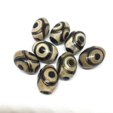 Natural Agate Copper Wire Inlay 10mm*13mm 3 EYES Dzi Beads
