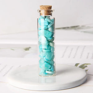 Natural Chip Stone Wishing Bottle Rutilated Quartzs Crystal