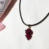 Natural Garnet Grape Pendant Women's Necklace Reiki Healing