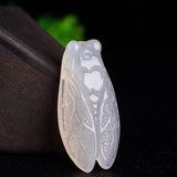 Green Agate Cicada Jade Pendant Necklace Chalcedony Amulet
