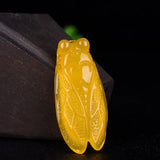 Green Agate Cicada Jade Pendant Necklace Chalcedony Amulet