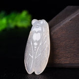 Green Agate Cicada Jade Pendant Necklace Chalcedony Amulet