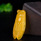 Green Agate Cicada Jade Pendant Necklace Chalcedony Amulet