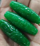 Green Jade Money Beads DIY Bangle Charm Hand-Carved Luck Amulet