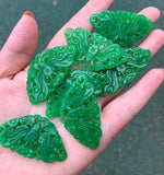 Green Jade Money Beads DIY Bangle Charm Hand-Carved Luck Amulet